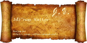 Jónap Valter névjegykártya